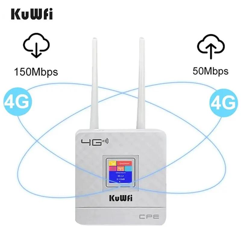 KuWFi 4G LTE CPE  ,  ī , 150Mbps  ,   4G  , ܺ ׳ WAN/LAN